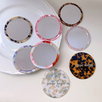 Miroir de Maquillage Rond Pliable Personnalisé Mauri Acetic Acid pour Salon et Bureau, Format de Poche, Simple Face
