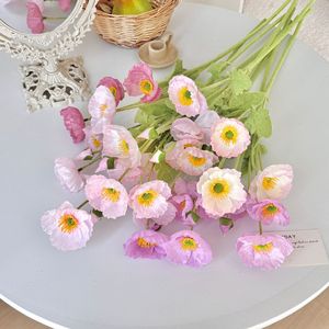 Haute qualité maison mariage maison Table Center décoration <span class=keywords><strong>fleurs</strong></span> artificielles en soie 4 branches maïs pavot <span class=keywords><strong>fleurs</strong></span> - Product Image 4