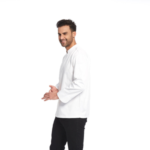 Heren Katoenen Borduurwerk Print Logo Cafe Hotel Restaurant Gebraden Keuken Jas Franse <span class=keywords><strong>Chef</strong></span>-Kok <span class=keywords><strong>Uniform</strong></span> - Product Image 3
