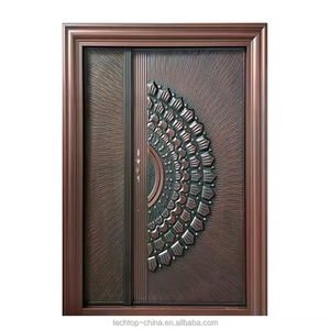 TECHTOP Moderno Exterior Metal Hierro Acero Inoxidable Seguridad Una <span class=keywords><strong>y</strong></span> <span class=keywords><strong>Media</strong></span> <span class=keywords><strong>Puerta</strong></span> <span class=keywords><strong>Aluminio</strong></span> Fundido Otra <span class=keywords><strong>Puerta</strong></span> para Casa Villa - Product Image 4