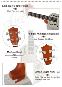 <span class=keywords><strong>Ukelele</strong></span> Resonador de Cuerpo Metálico con Orificio en F de 24 Pulgadas, Marca <span class=keywords><strong>Aiersi</strong></span>, Precio de Fábrica al por Mayor, Instrumento Musical de Cuerda de Latón de 4 Cuerdas - Product Image 6