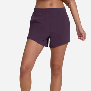 Shorts de sport en toile taille haute pour femmes, shorts de sport lavés, séchage rapide, respirants, élastiques extensibles pour le yoga, grande taille - Product Image 3