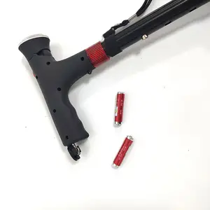 2022 핫 세일 제품 휴대용 워킹 지팡이 알루미늄 인쇄 편안한 ABS 블랙 핸들 LED