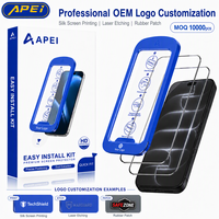Protection d'écran en verre trempé anti-huile 9H 2.5D Grade AAA pour iPhone, installation facile sans poussière, protection de cadre
