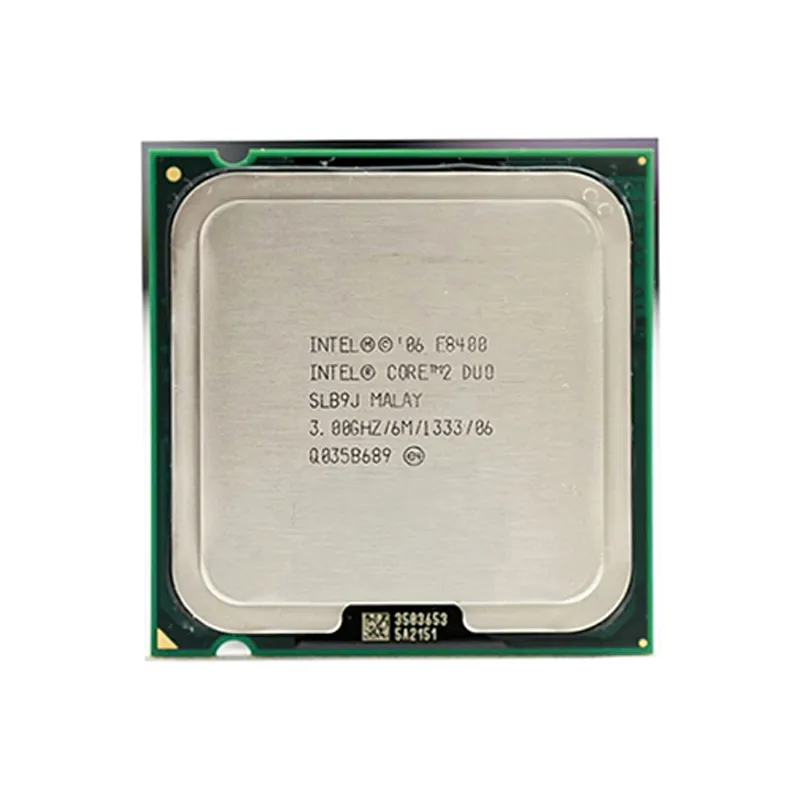 ใช้ Intel Core Dual Core E8400 LGA 775คอมพิวเตอร์เดสก์ท็อปโปรเซสเซอร์6MB 3.0 GHz 775-Pin 65W 10