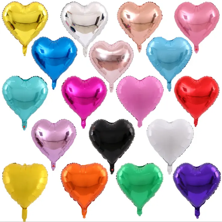 18Inch Heart Love Soild Kleur Helium Aluminiumfolie Ballon Valentijnsdag Trouwdag Verjaardagsfeest Globos Decoratie Benodigdheden
