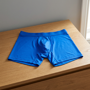 Men Blue Solid Color Mid-Rise Breathable <b>Polyester</b> <b>Boxer</b> Briefs - Product Image 3