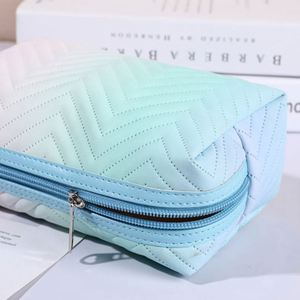 Grande trousse de toilette en cuir PU pour femme, grande capacité, couleur dégradée, trousse de maquillage - Product Image 6