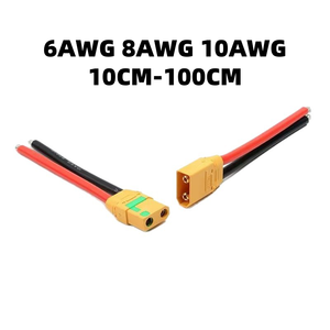 Amass XT90S-F Anti-Spark Connector 45A 6/8/10AWG 10/20/30/40/50/100CM XT90H-F XT90H-M Silicone Wire Custom RC <b>Drone</b> Battery Plug - Product Image 2