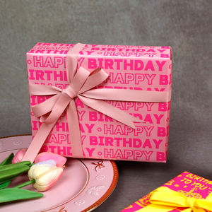 High Quality Custom Birthday <b>Wrapping</b> <b>Paper</b> <b>Roll</b> 80g Art Tissue, 43*300cm Gift Packaging <b>Paper</b> Wholesale - Product Image 3