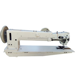 28BL-30 Large Shuttle Hook Top Bottom Feed Long Arm Thick <b>Thread</b> Double Needle LockStitch Formation Walking Foot Sewing Machine - Product Image 3