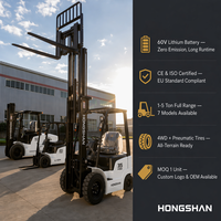 Forklift Listrik Baterai Lithium 60V Pabrik Cina 1Ton 1.5Ton 2.5Ton 3Ton 5Ton Bersertifikasi CE ISO EPA