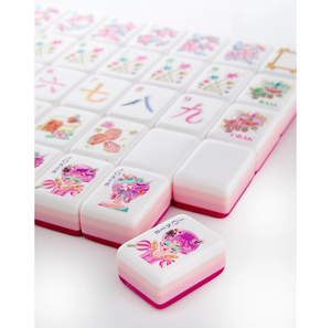Jeu de Mahjong américain 166 tuiles 4 couches, thème bonbons et friandises, rose <span class=keywords><strong>Pop</strong></span> Art, en acrylique, OEM - Product Image 3