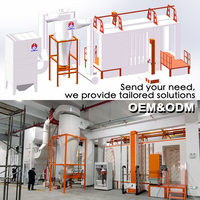 Cabine de peinture électrostatique automatique GH à commande PLC pour revêtement en poudre d'aluminium et de tôles métalliques, avec four de cuisson – Équipement de peinture
