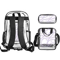 Sac à dos de pique-nique transparent de haute qualité avec impression personnalisée Maile Lei, ensemble de trois pièces en PVC, grande capacité, MOQ=1