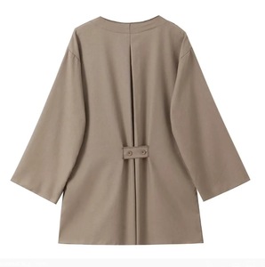 Conjunto Casual de 2 Piezas para Mujer, Estilo Kimono de Lino con Cierre Cruzado y Pantalones - Product Image 6