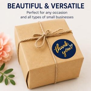 Factory Supply 1.5in Gold Foil Heart Round Adhesive <b>Labels</b> Black White Pink Navy Custom Print For Gift <b>Packaging</b> Bulk Order - Product Image 5