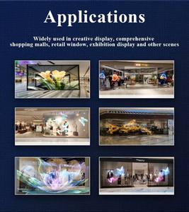 공장 가격 유리 벽 디지털 간판 매장 창가 건물 외관 광고를위한 투명 LED 홀로그램 디스플레이 화면 - Product Image 4