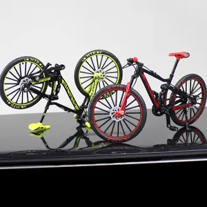 Mini bicicleta de aleación 1/8 modelo Diecast Metal dedo bicicleta de montaña juguete curva simulación colección juguetes para niños
