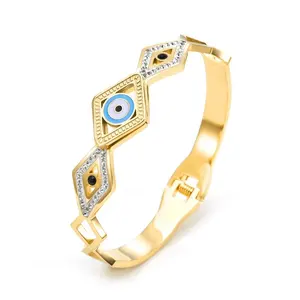 3 Eye 18k Gold Plated Latest High Polished Stainless Steel Bracelets Bangle Element Buckle Fashion Jewelry Eye Luxury Women