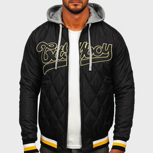 Vestes Letterman de haute qualité corps en laine manches en cuir véritable vêtements d'hiver veste bouffante pour hommes intelligente et élégante veste d'hiver - Product Image 1