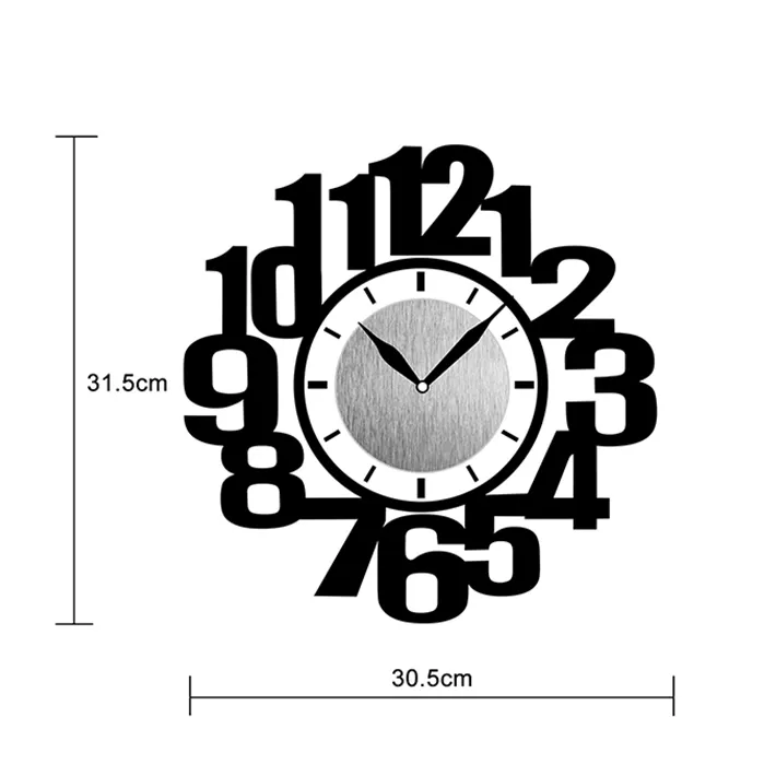 Fashionable decoration round wall clock with unique design appearance
