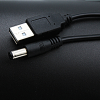 Cable de Extensión de Alimentación de Bajo Voltaje Personalizado USB 2.0 a CC 5.5x2.1mm, 0.5-3A, 1-3m, Conductor de Cobre, Aislamiento de PVC