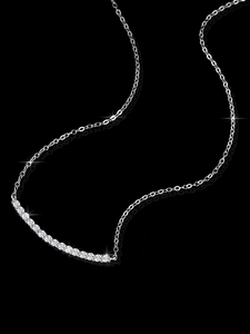 0.1CT Moissanite colgante collar VVS1 piedra diamante Simple equilibrio barra diseño 925 Plata joyería fina para mujeres regalo perfecto - Product Image 3