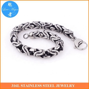 Bracelet en argent rond lourd, chaîne byzantine royale, solide, fait à la <span class=keywords><strong>main</strong></span> - Product Image 4