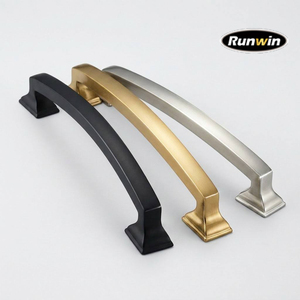 Matt Black Aluminum Alloy Pull 76mm 128mm 160mm Arched Grip Modern Cabinet Drawer <strong>Door</strong> Handle Kitchen Cupboard Furniture Fitting - Product Image 2