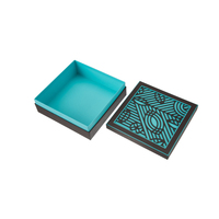 Boîte cadeau en carton rigide de luxe personnalisée avec couvercle et base carrés, revêtement UV, motif en relief, Caja De Regalo