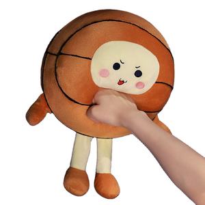 หมอนบาสเก็ตบอลของเล่นผ้ากำมะหยี่พร้อมไส้คอตตอน PP ขนาด25x25ซม. เหมาะสำหรับทั้งชายและหญิงของขวัญวัยรุ่น - Product Image 1