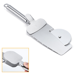 Cortador de pan multifunción de acero inoxidable 3 en 1, cortador de pastel, cáscara de pastel, rueda de <span class=keywords><strong>Pizza</strong></span>, pala, cuchillo, servidor de pasteles con Clip de cocina - Product Image 3