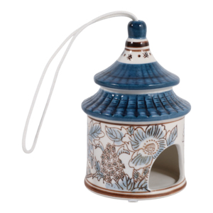 Casetta per Uccelli in Ceramica da Appendere con Design Floreale per Decorazione Giardino Esterno - Product Image 2