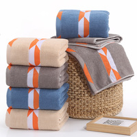 Face Towel Brocade Striped Soft Skin Friendly Absorbent Adult Home Daily Thickened Cotton Bath Printed Quality Christmas 400gsm