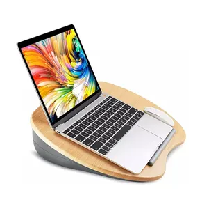 Wood Laptop Table Portable Lap Desk Stand with Pillow Cushion Legend Hot Sale Bamboo Students Customized Logo for Home Office