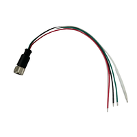 Connecteur M12 4 broches IP67 étanche femelle droit à câble moulé ouvert