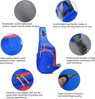 Sac bandoulière en polyester avec logo personnalisé, imperméable, petit sac à bandoulière unisexe, sac de poitrine, sac à dos de jour avec poche latérale en mesh, sac de sport