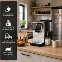 Máquina de Espresso OEM con Molinillo, 19 Bares, Totalmente Automática, Tamaño de Molienda Ajustable, Pantalla Táctil, para Uso Comercial