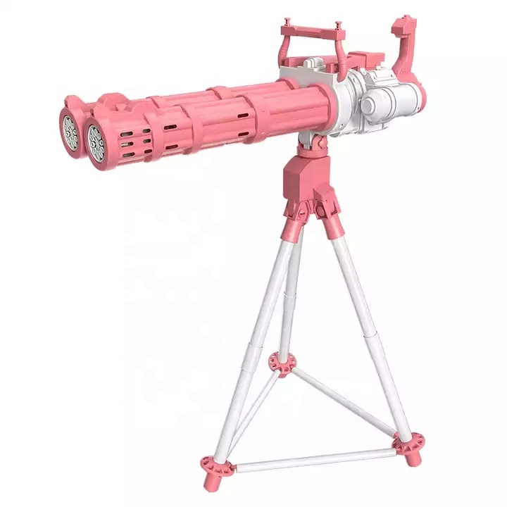 Electric Double Tube Gatling Bubble Machine, Automatic Bubble Gun с Stents, Outdoor Toys для Kid