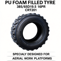 No Inflation Polyurethane Foam Filled Tyre IN385/65D19.5 CRT201 High Bearing Capacity for Job Site Aerial Machinery