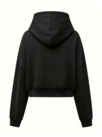 Sweat à capuche unisexe en molleton 100% coton, écologique, anti-boulochage, noir délavé et vieilli, avec impression typographique 'GONNA FLY NOW'