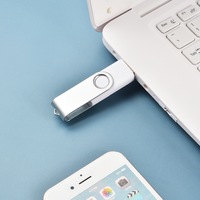 Memoria USB Personalizada con Logotipo, 32gb 64gb 128gb 256gb 2.0, Rotación de 360 Grados, Huella Dactilar, Pendrive Metálico, Unidad Flash USB Giratoria