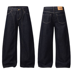 Jeans Baggy Azul Oscuro para Hombre, Estilo Hip Hop, Corte Recto, Tela Denim de Alta Calidad, Venta al Por Mayor - Product Image 1