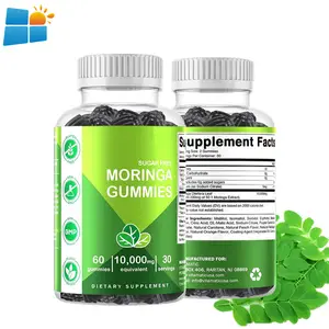 OEM/ODM/OBM Moringa suplemen Moringa penurunan berat badan Gummies untuk dukungan anti-inflamasi & dukungan menyusui