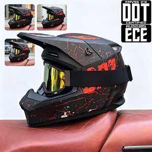 Nouveau <span class=keywords><strong>casque</strong></span> de moto avec doublure d'oreille <span class=keywords><strong>amovible</strong></span> et lavable, coque en ABS durable, certifié 3C, <span class=keywords><strong>casque</strong></span> intégral pour tout-terrain, montagne, route - Product Image 5