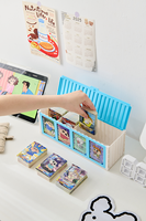 Boîte de rangement en plastique personnalisée avec logo pour cartes, organiseur de cartes mignon avec compartiments, vente en gros