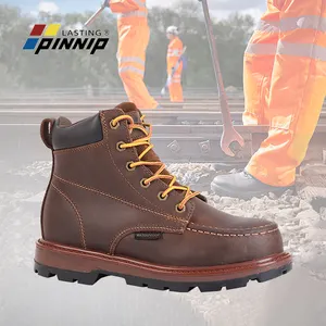 PINNIP Alta Qualidade Trem Ferroviária Trabalho Sapatos Botas de segurança dos homens resistentes a choques elétricos resistentes a perfurações