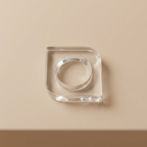 Porte-serviettes géométrique en acrylique transparent écologique, moderne et minimaliste, de qualité supérieure, pour la décoration de table de mariage ou de fête - Product Image 1