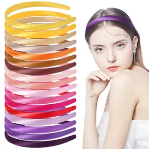 Candy color Soft Fabric wrap Headbands Diy Plain Ribbon Headbands for Headwear Hair jewelry making No harm to hair Headbands